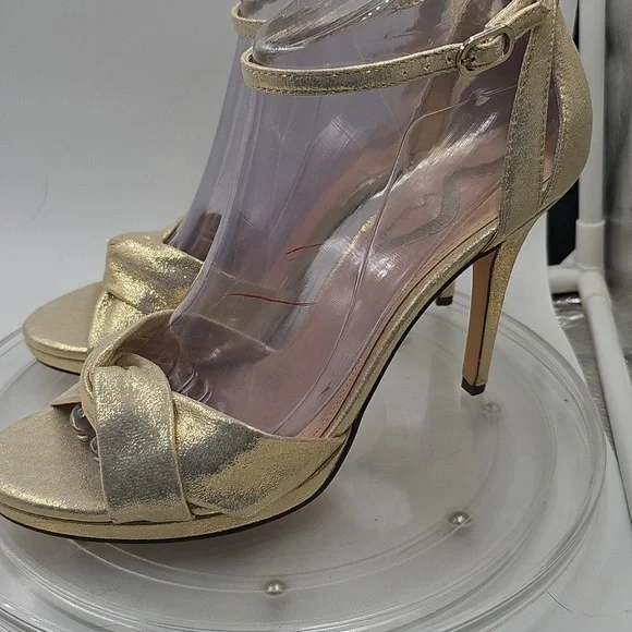 K NINA WOMENS SIZE 9m GOLD 4” HEELS - Picture 6 of 11